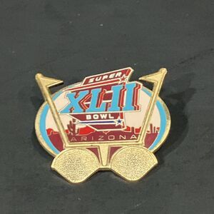 Super Bowl XLII 2008 Lapel Pin, Giants vs Patriots Pinback, Glendale Arizona Pin